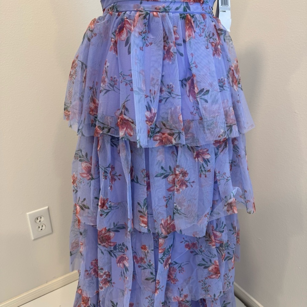 City Studio Tulle Tiered Floral Floral Babydoll Maxi Dress HOCO Gown Wedding 0 - Picture 7 of 13